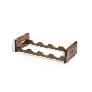 Woodmore Solid Wood Tabletop Wine Bottle Rack in Brown