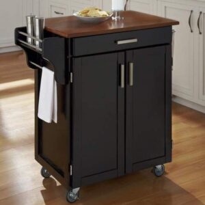 August Grove Savorey Kitchen Cart August Grove Color: Black