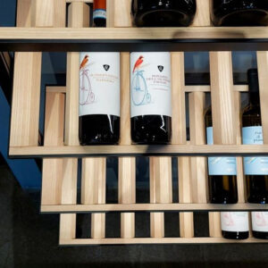 Gold Contemporary Standing Honeycomb Wine Rack with Glass Rack-A